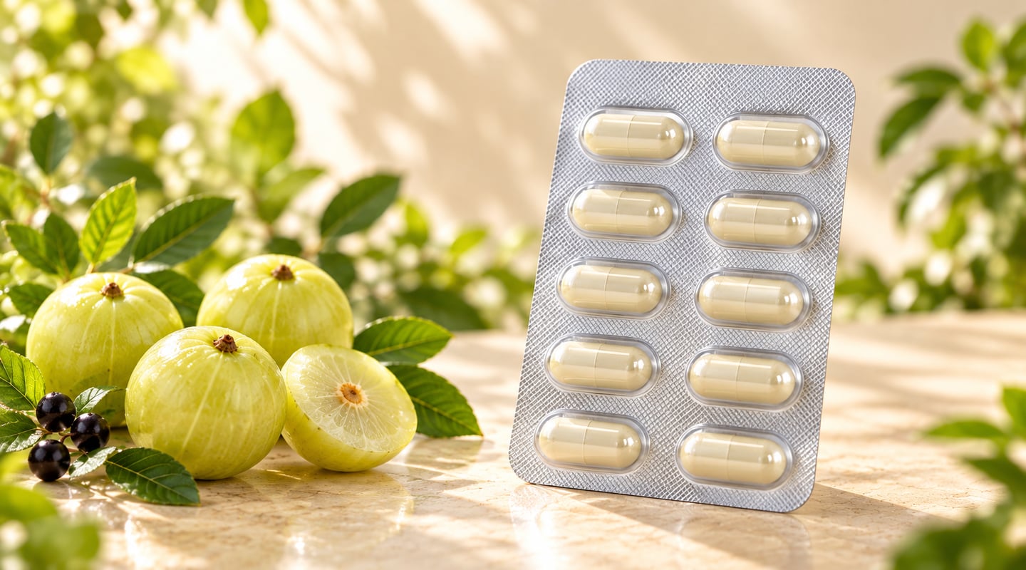 專利余甘子C膠囊｜依現有產品素材生成的情境示意